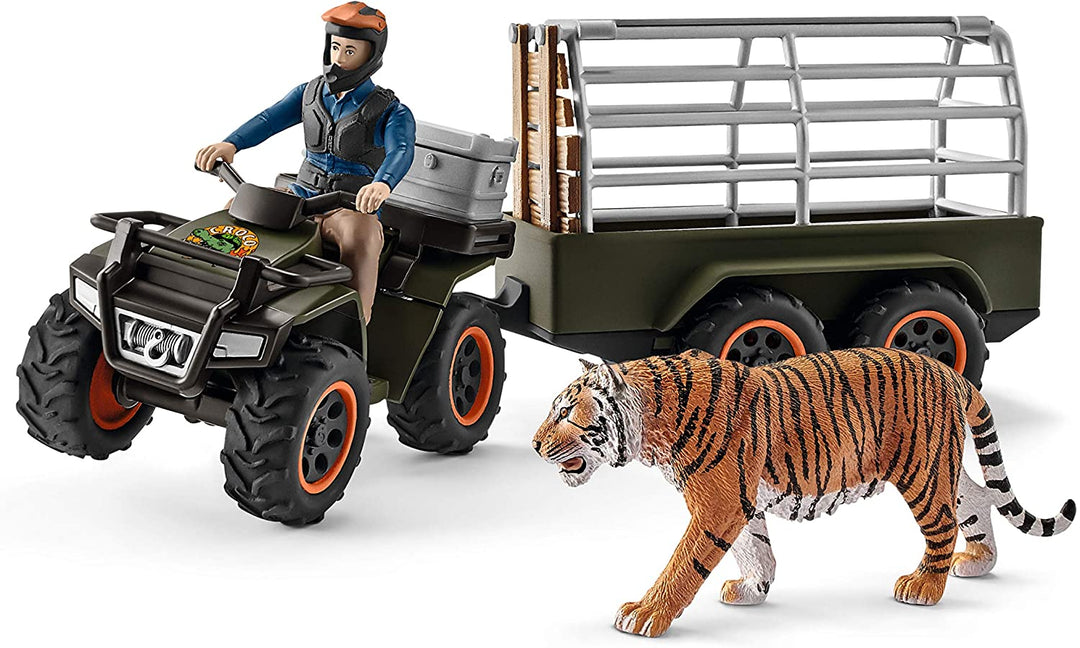 SCHLEICH 42351 Quad met aanhanger en Ranger-figuur