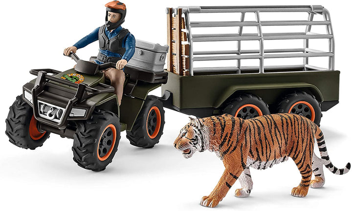 SCHLEICH 42351 Quad met aanhanger en Ranger-figuur