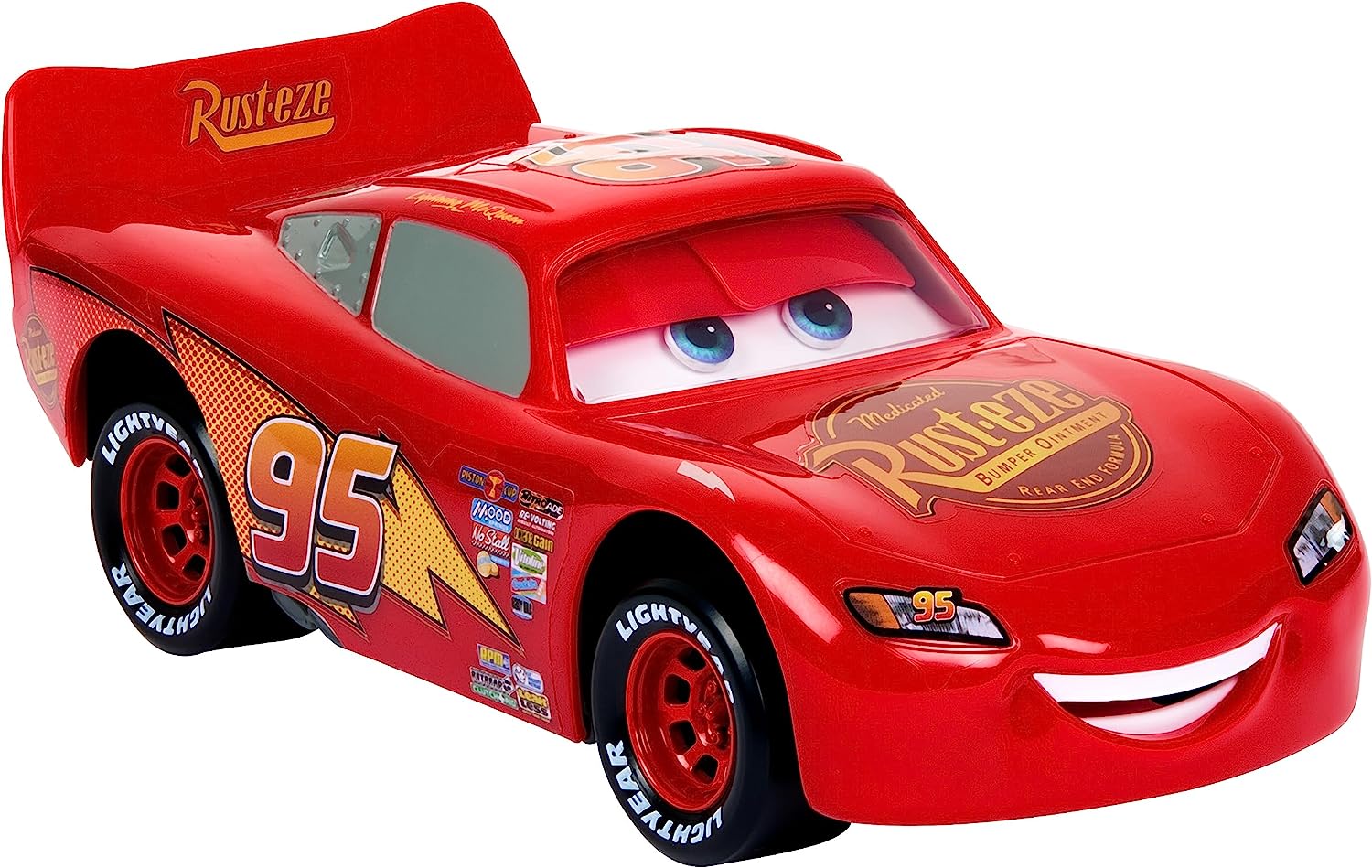 Disney and Pixar Cars Moving Moments Lightning McQueen Vehicle - Interactive Moving Eyes & Mouth, No Batteries Needed