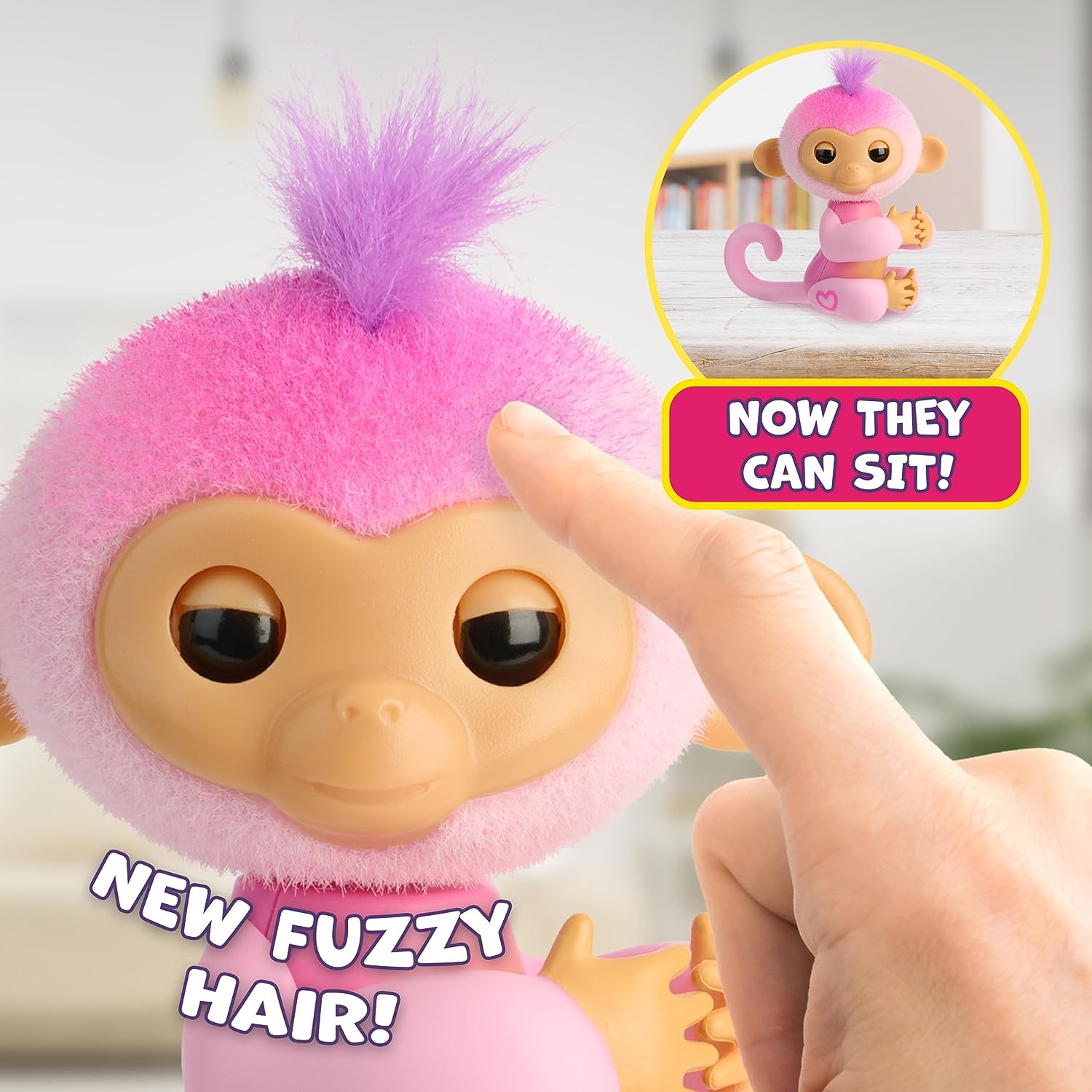 Fingerlings Monkey Pink – Harmony Interactive Baby Monkey mit über 70 Geräuschen und Reaktionen 4