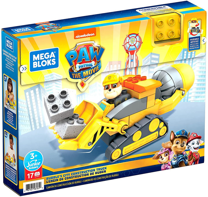 Mega Bloks Paw Patrol The Movie: Rubble&#39;s City bouwtruckset