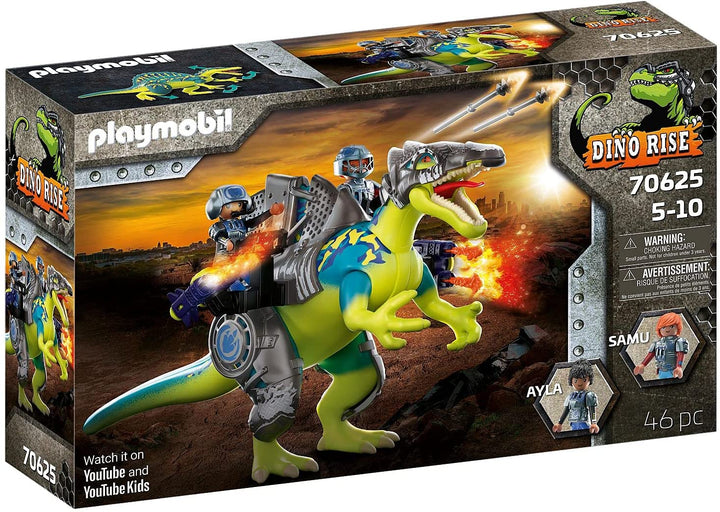 Playmobil 70625 Spinosaurus Double Defense Power Dino Rise Playset con Spinosaurus e armatura equipaggiabile