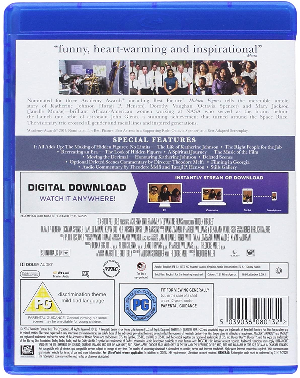 Hidden Figures (2016) – Drama, Geschichte [Blu-ray]