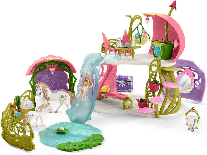 Schleich Bayala 42445 Glinsterend bloemenhuis met eenhoorns, meer en stal