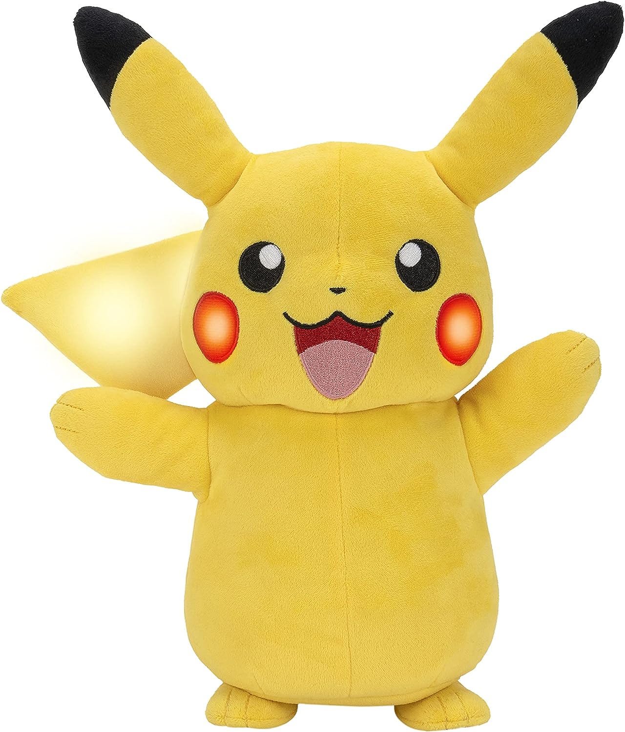 Pokémon Electric Charge Pikachu Plush - Interactive Light & Sound, 10-inch