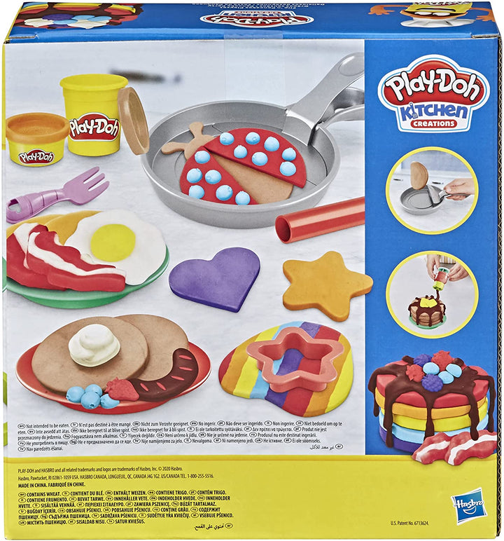 Play-Doh Kitchen Creations Flip &#39;n Pancakes Playset 14 pezzi per colazione giocattolo per bambini 3 anni