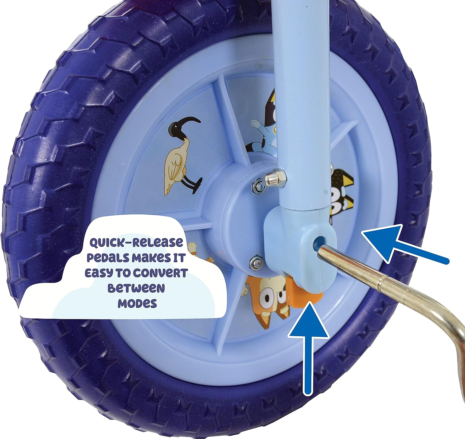 Bluey 2in1 10" Trainingsfahrrad – umwandelbares Lauf- und Tretfahrrad für Kinder 7