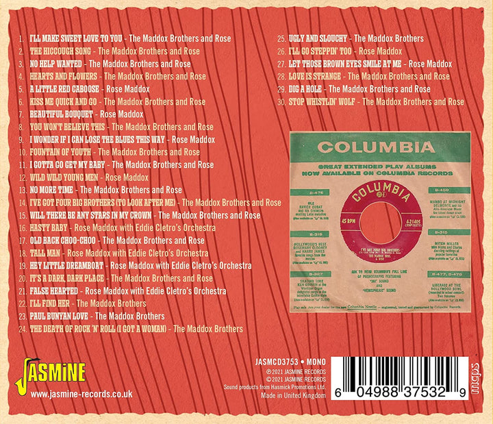 Maddox Brothers & Rose - You Won't Believe This! Selected Singles & More 1952-1957 [Audio CD]