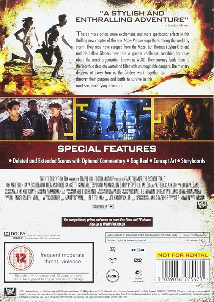 Maze Runner: The Scorch Trials [DVD] [2015]