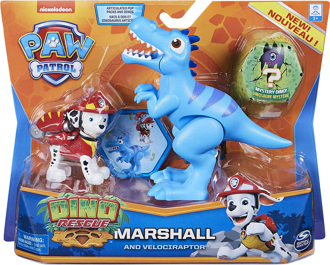 Nickelodeon Paw Patrol Marshall-speelgoed voor kinderen, pakket van 2 Dino Rescue
