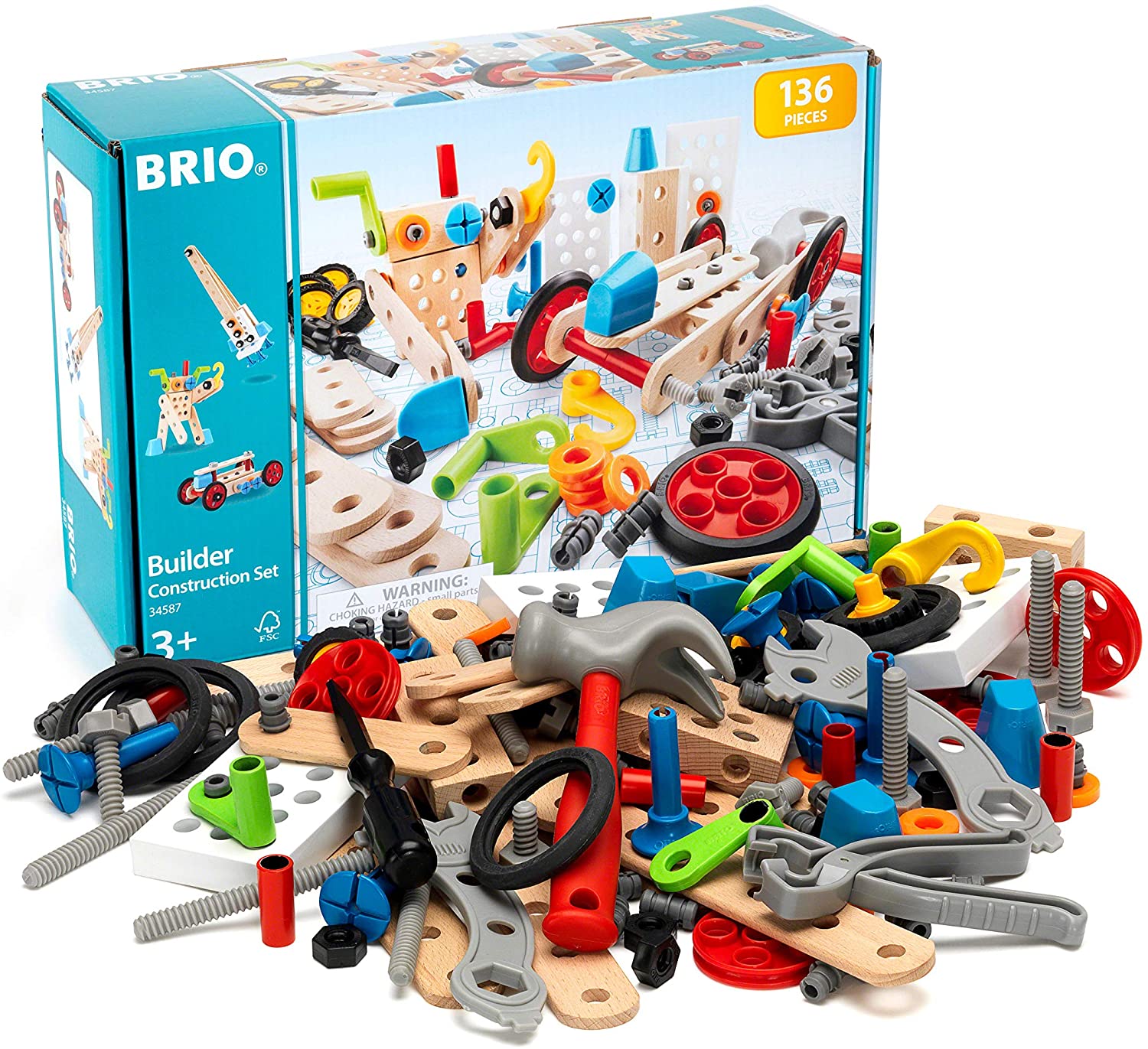 BRIO Builder Construction Set 135-Piece STEM Building Toy for Kids 3