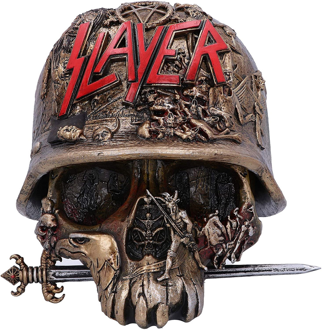 Nemesis Now Officially Licensed Slayer Eagle Helmet Skull Logo Trinket Box, Gold
