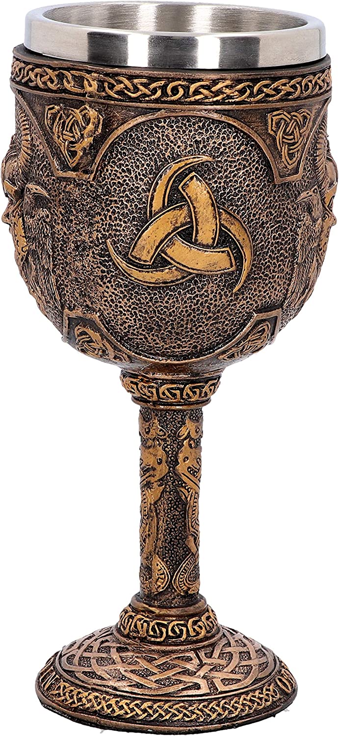 Nemesis Now D4717P9 Odin Goblet 17cm, Resin w. Stainless Steel