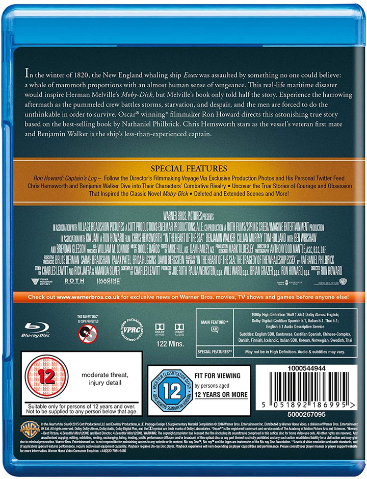 En el corazón del mar [Blu-ray] [2016] [Región libre]