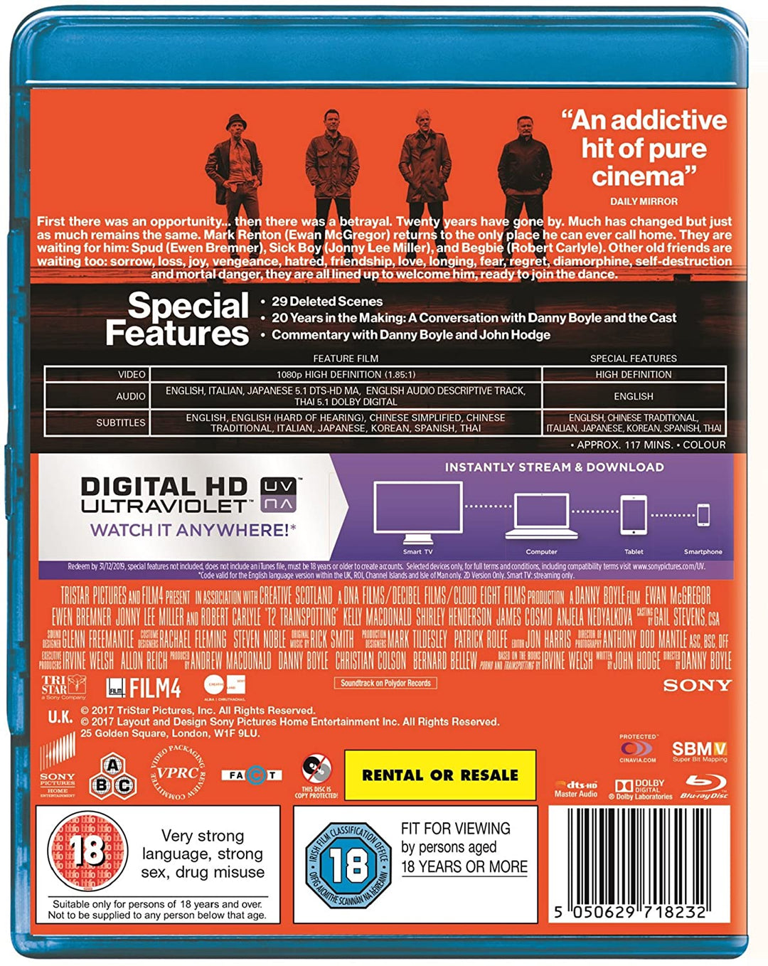 T2 Trainspotting [Blu-ray] [2017] [Region Free]