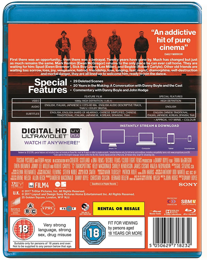 T2 Trainspotting [Blu-ray] [2017] [Region Free]