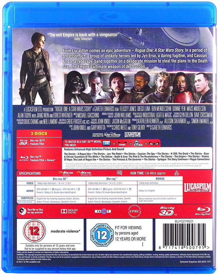 Rogue One: A Star Wars Story - Sci-fi/Action [Blu-ray]