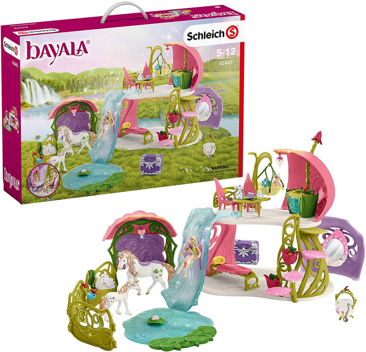 Schleich Bayala 42445 Glinsterend bloemenhuis met eenhoorns, meer en stal