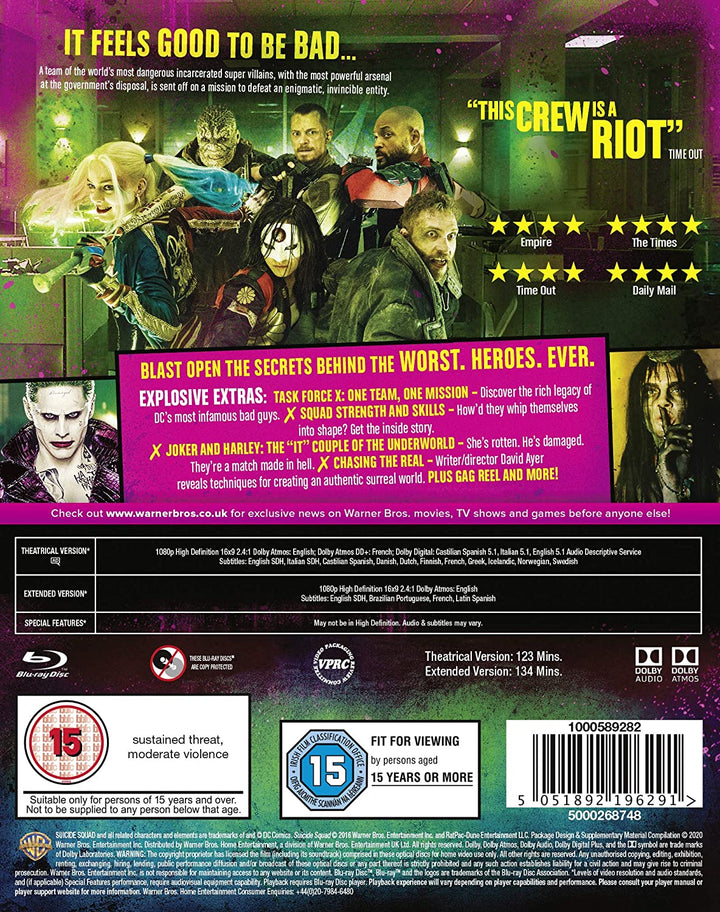 Suicide Squad [Incluye descarga digital] [Blu-ray] [2016] [Región gratis]