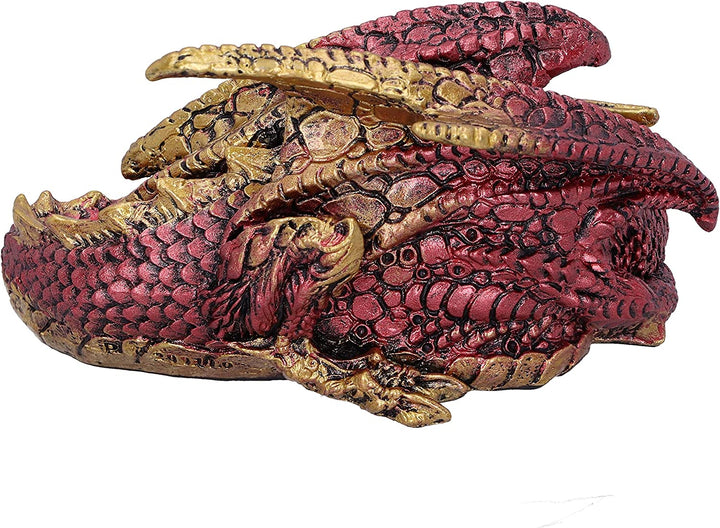 Nemesis Now Aaden Red and Golden Resting Dragon Figurine, 10.2cm, U5289S0