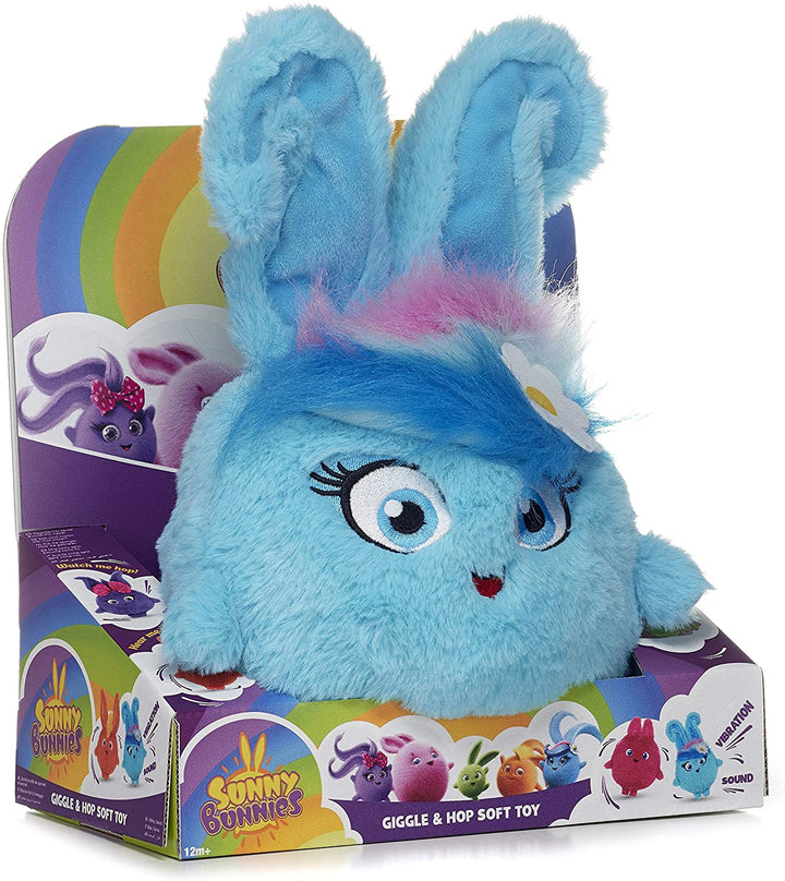 Posh Paws 37431 Sunny Bunnies - Juguete suave de gran característica Shiny Giggle &amp; Hop, 29cm (10 pulgadas)