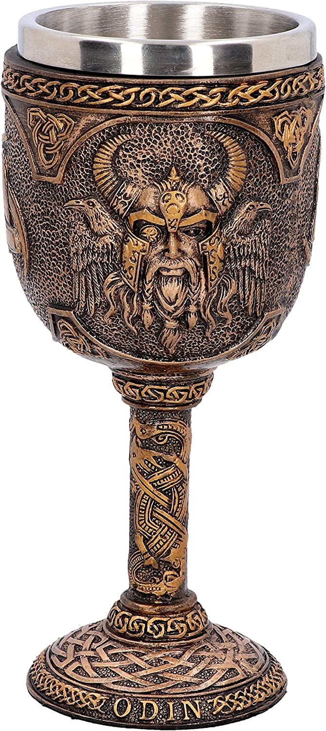 Nemesis Now D4717P9 Odin Goblet 17cm, Resin w. Stainless Steel