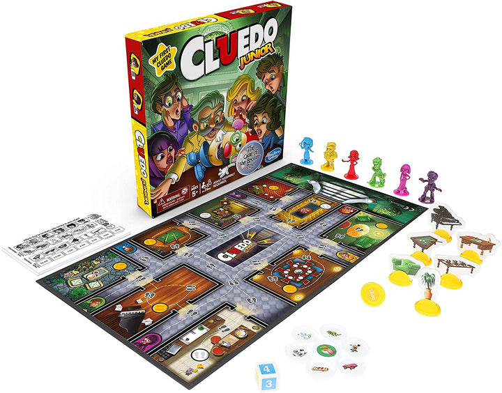 Clue Junior Board Game for Kids Ages 5 and Up, Case of the Broken Toy, Classic Mystery Game for 2-6 Players