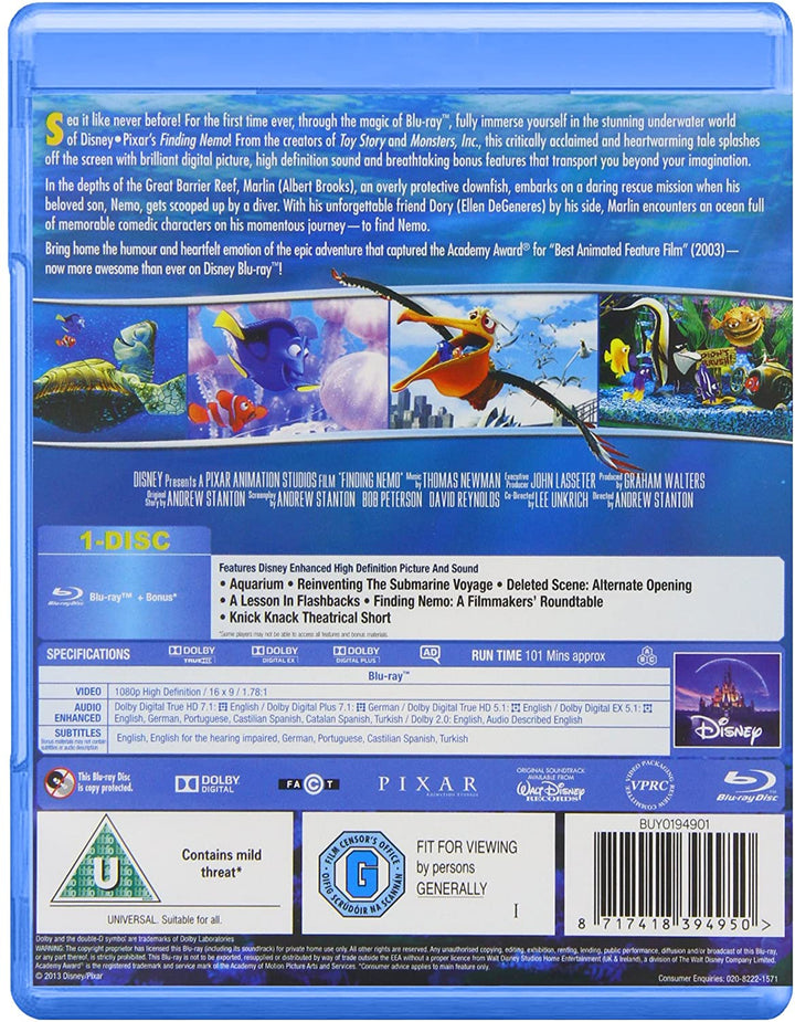 Finding Nemo [Blu-ray] [Region Free]