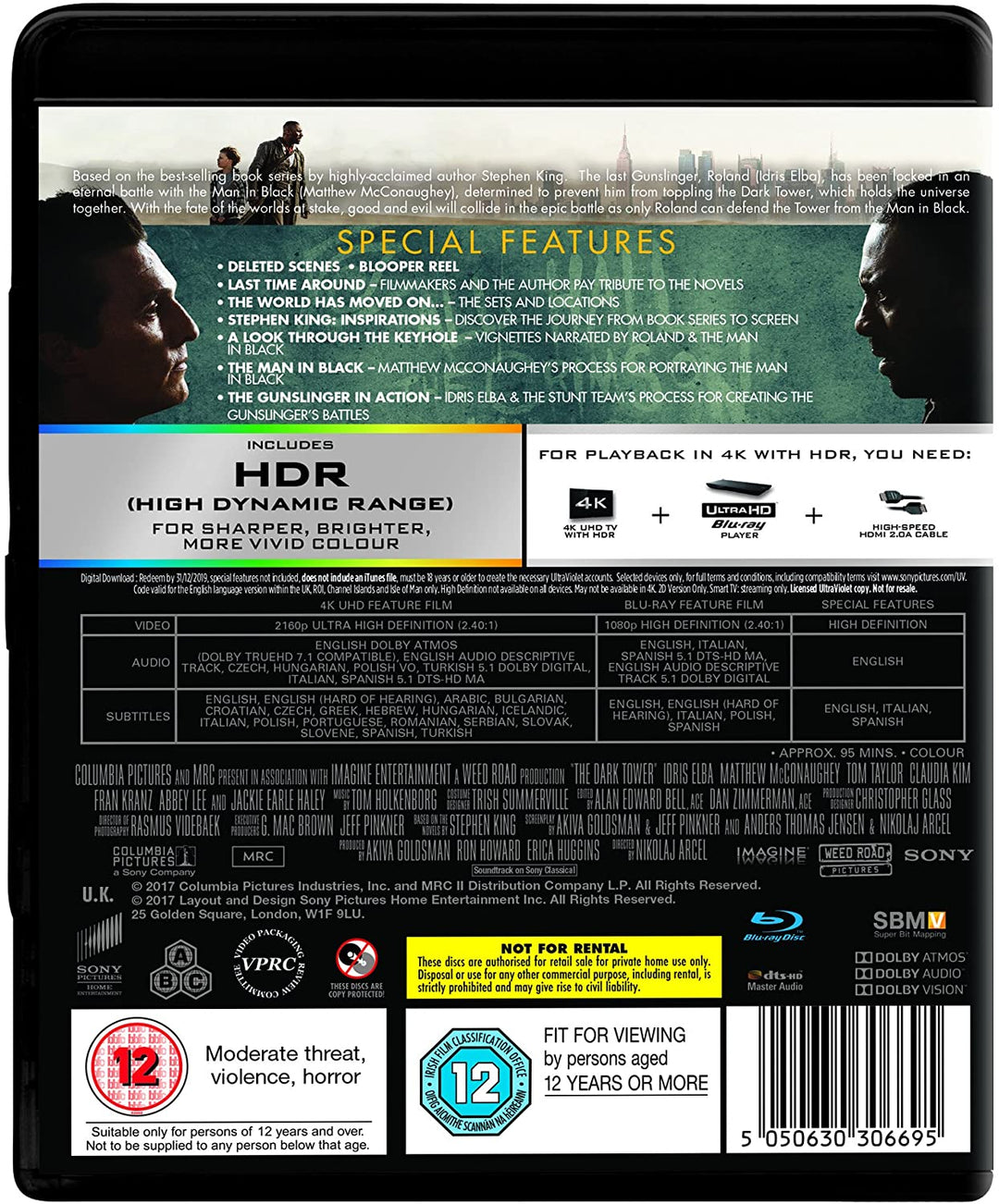 The Dark Tower (4K Ultra HD + Blu-ray) [2017] [Región libre]