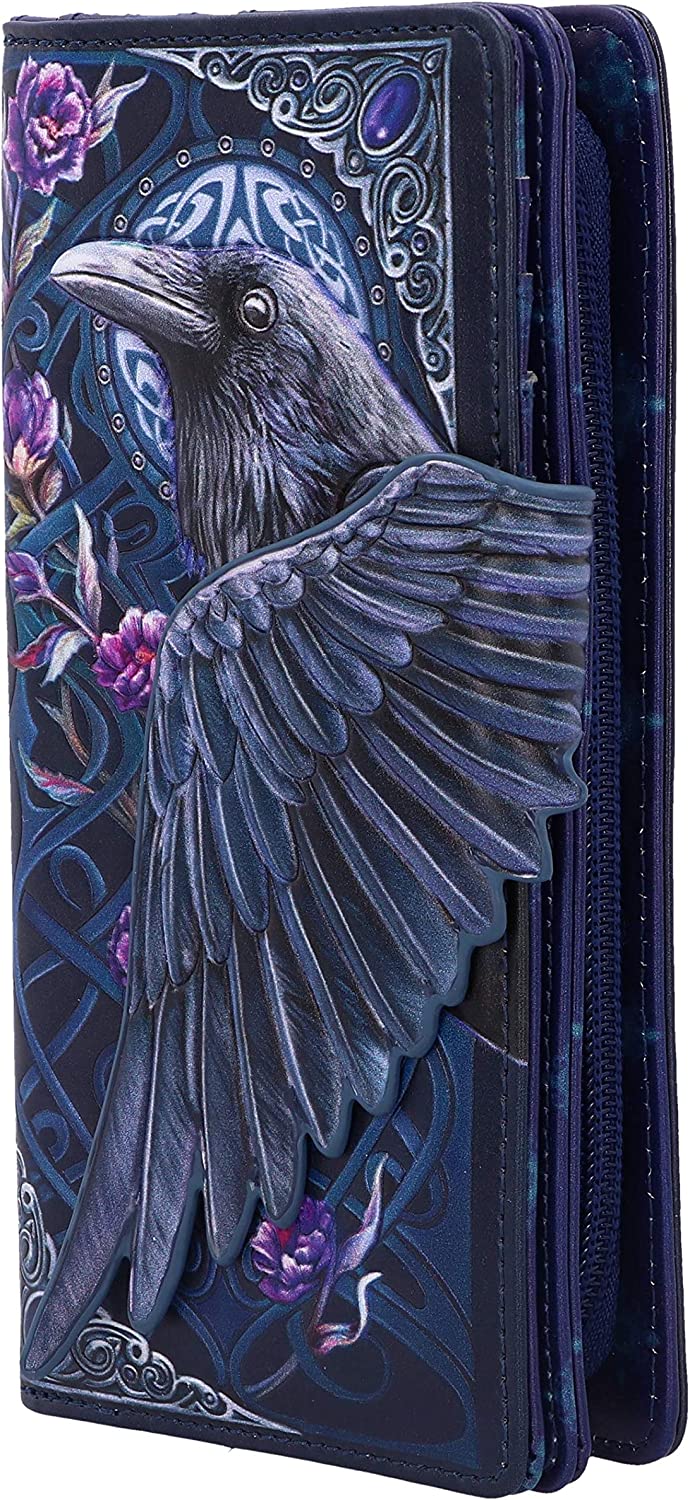 Nemesis Now Ravens Flight Black Wing Floral Embossed Purse Wallet 5