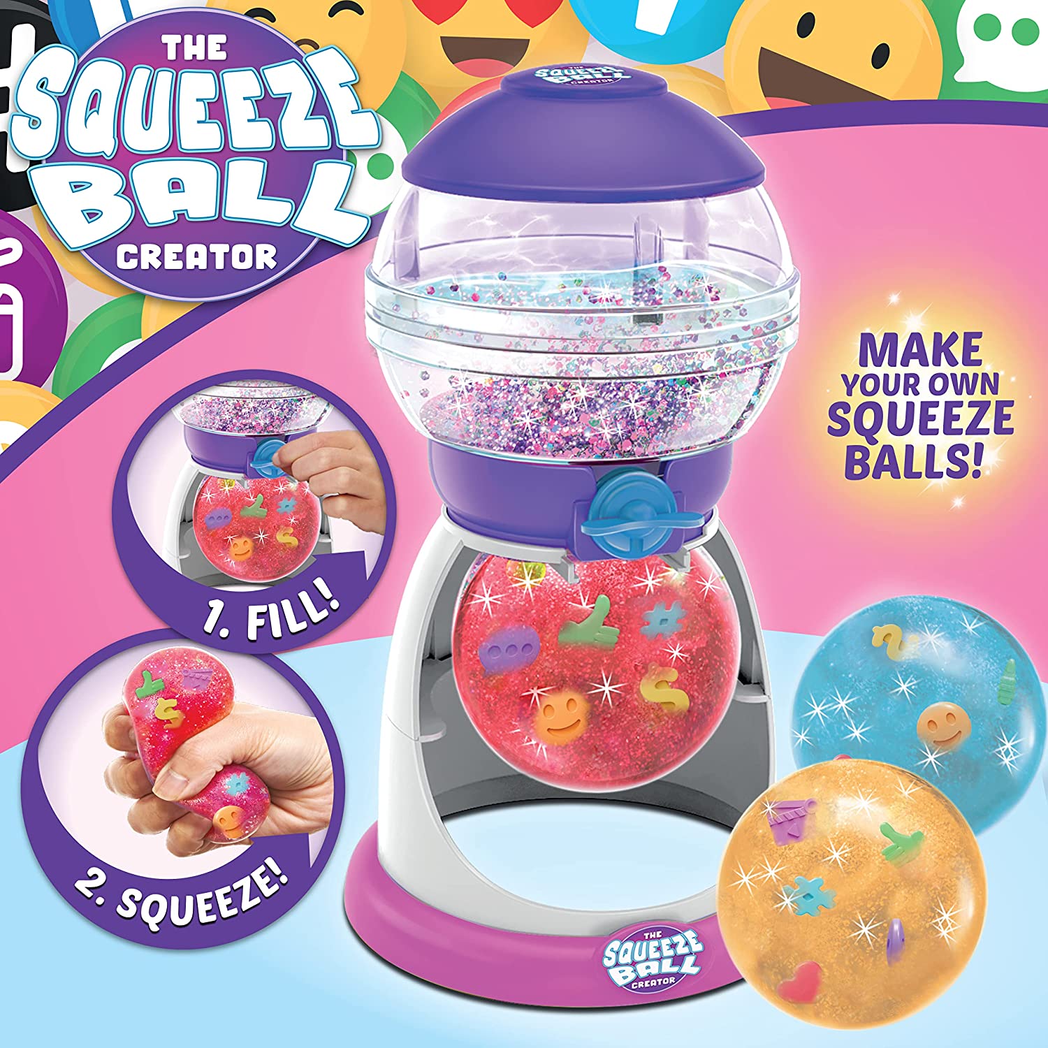 Character Options Squeeze Ball Creator – Wiederverwendbares Stressball-Spielset zum Mischen, Füllen und Drücken für Kinder ab 5 Jahren