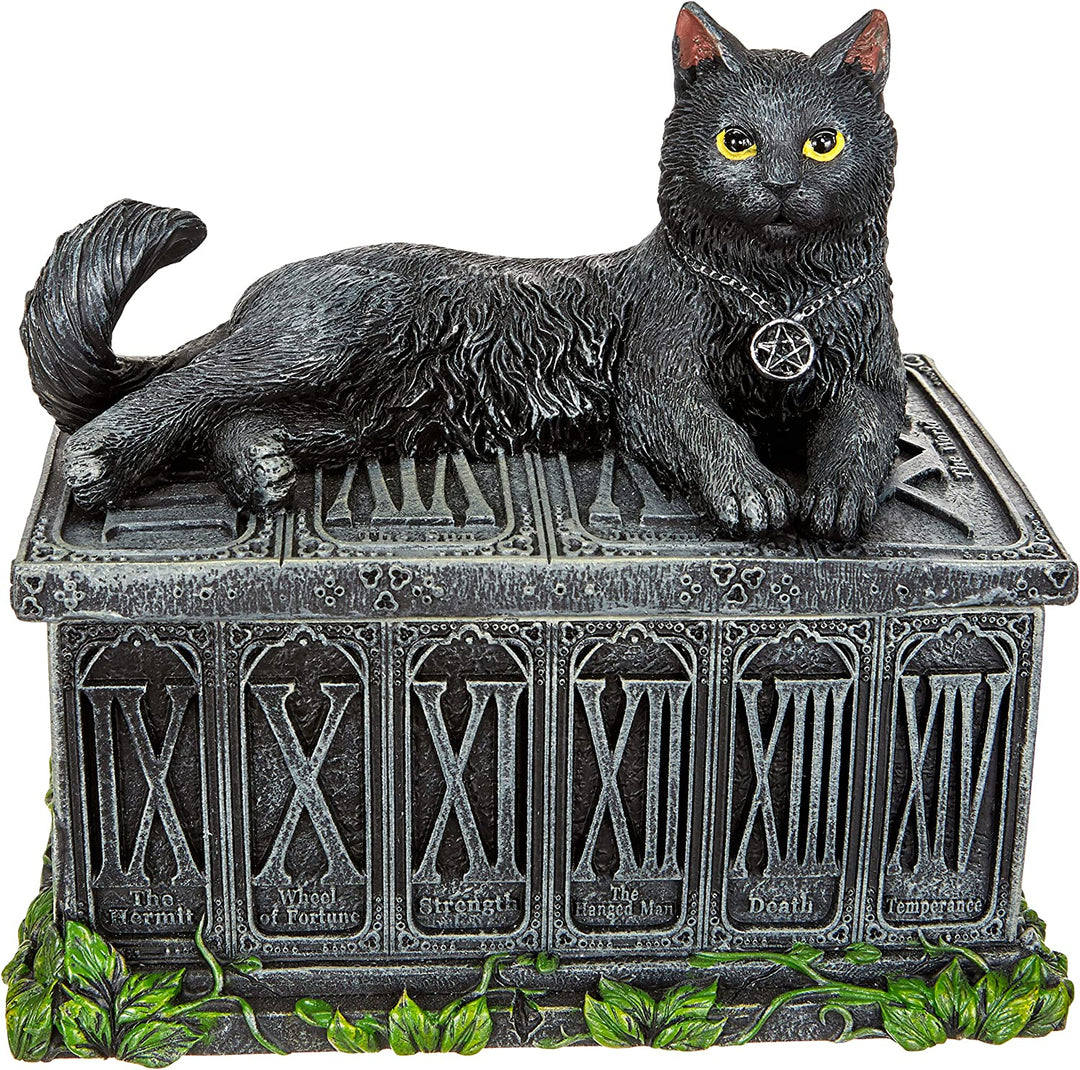Nemesis Now B2808G6 Fortune's Watcher Tarot Box 17cm Black, Resin