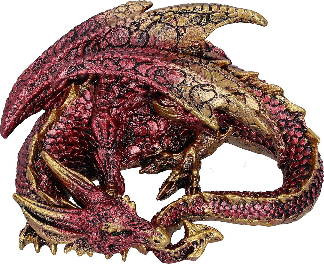 Nemesis Now Aaden Red and Golden Resting Dragon Figurine, 10.2cm, U5289S0
