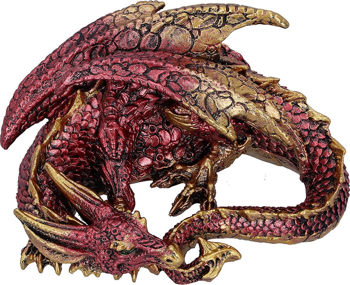Nemesis Now Aaden Red and Golden Resting Dragon Figurine, 10.2cm, U5289S0