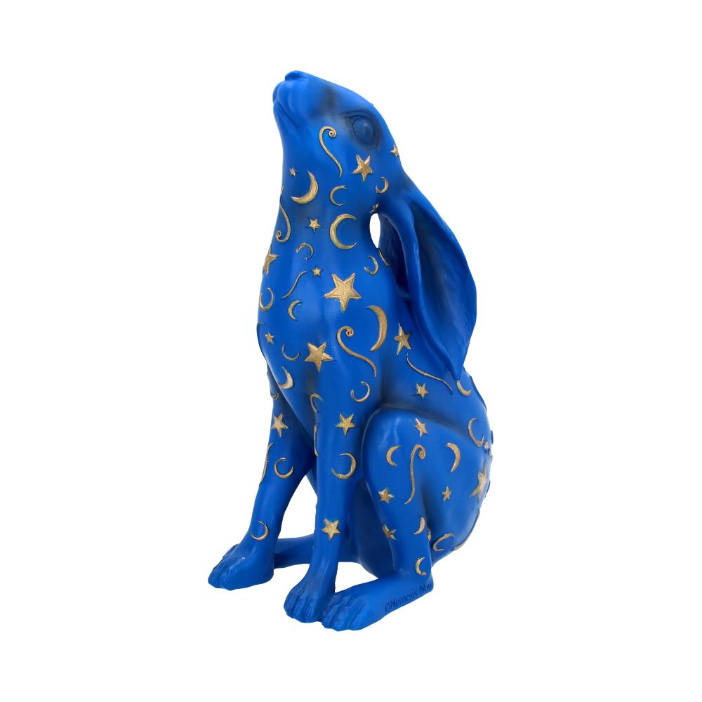Nemesis Now Celestial Collection - Lepus Hare Figurine Blue Resin Statue with Gold Stars and Moons 3