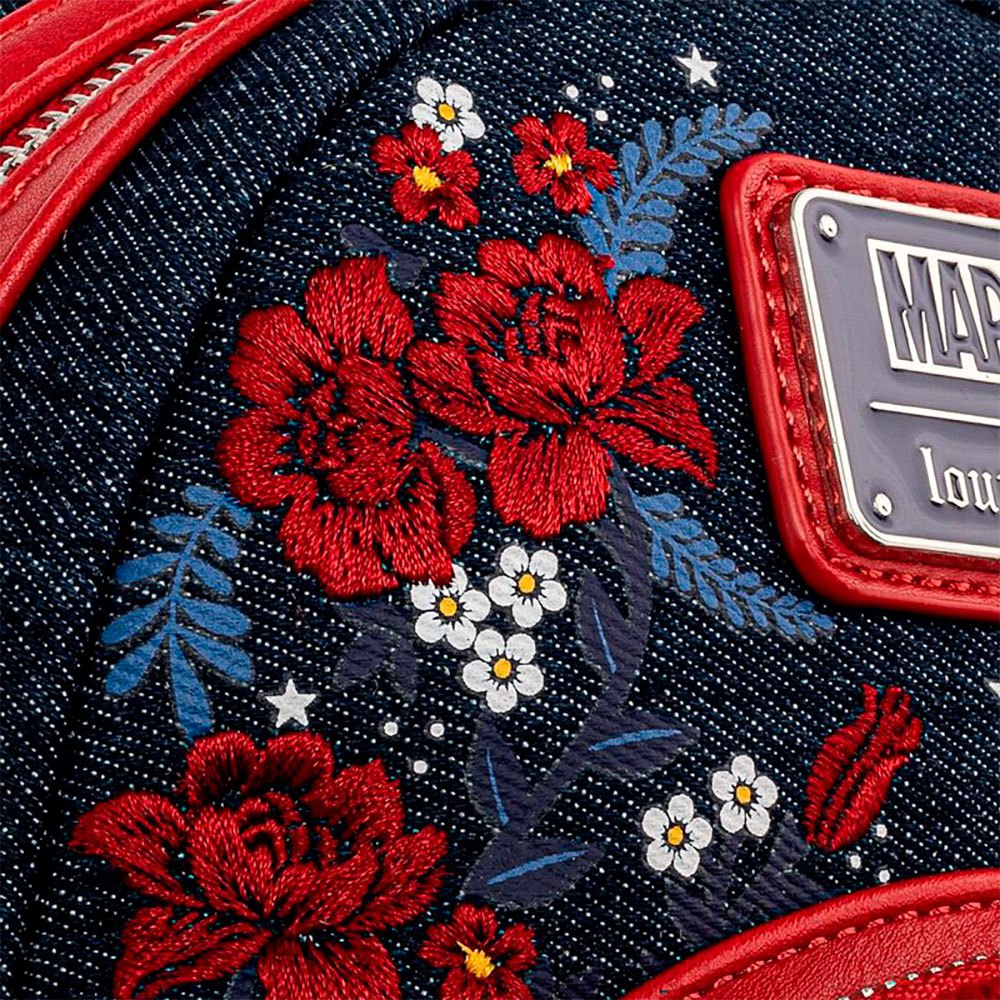 Loungefly Marvel Captain America Mini-Rucksack zum 80. Jubiläum mit Blumenschild 5
